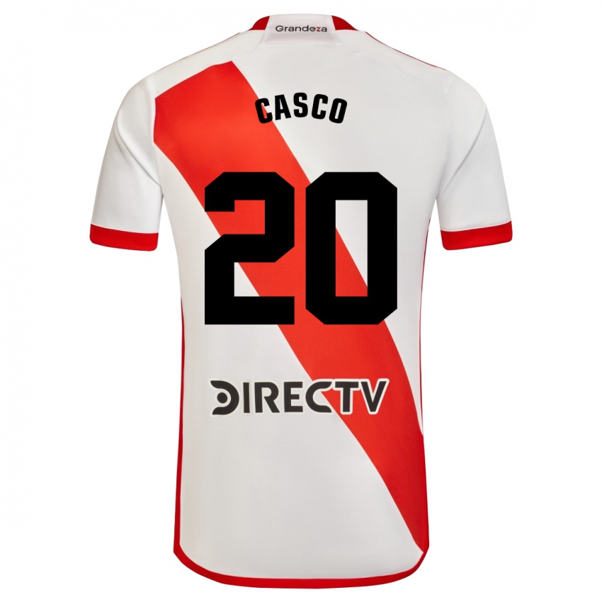 Mulher Camisola Milton Casco #20 Branco Vermelho Principal 2023/24 Camisa Brasil