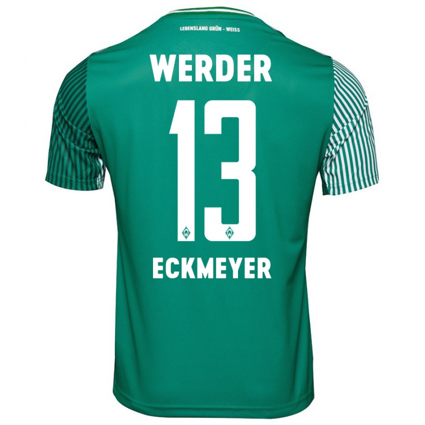 Mulher Camisola Tjark Eckmeyer #13 Verde Principal 2023/24 Camisa Brasil