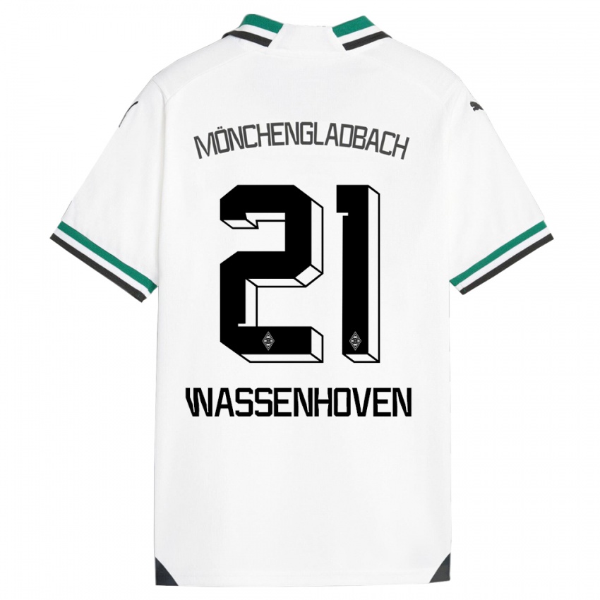Mulher Camisola Michelle Wassenhoven #21 Branco Verde Principal 2023/24 Camisa Brasil