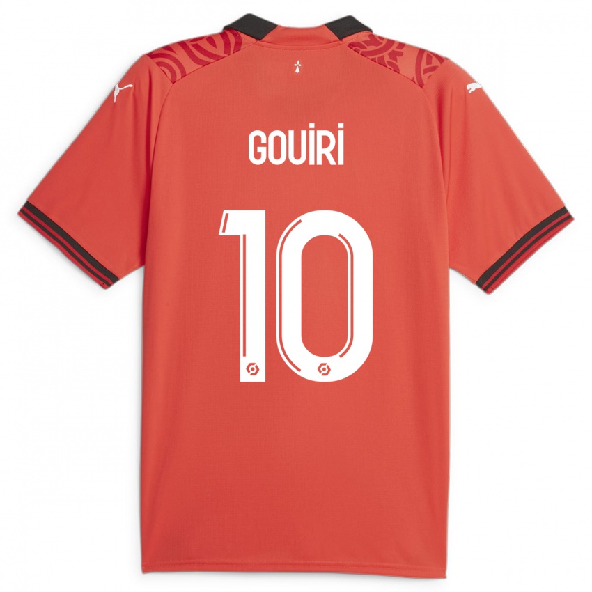 Mulher Camisola Amine Gouiri #10 Vermelho Principal 2023/24 Camisa Brasil