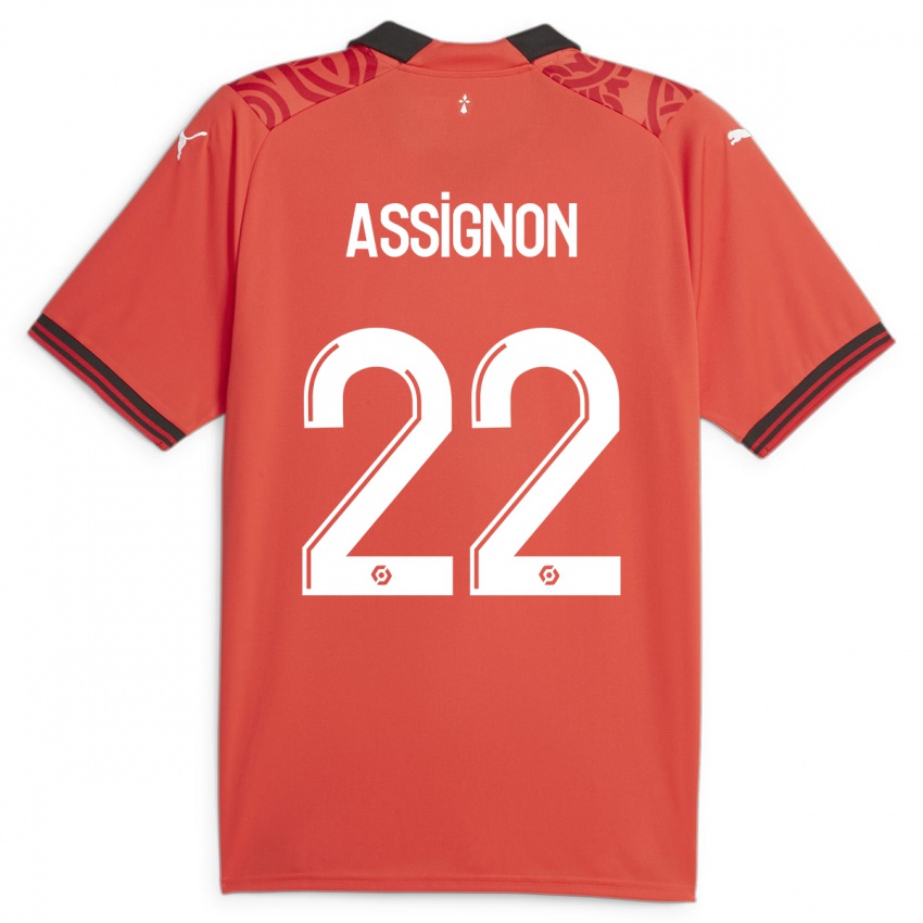 Mulher Camisola Lorenz Assignon #22 Vermelho Principal 2023/24 Camisa Brasil