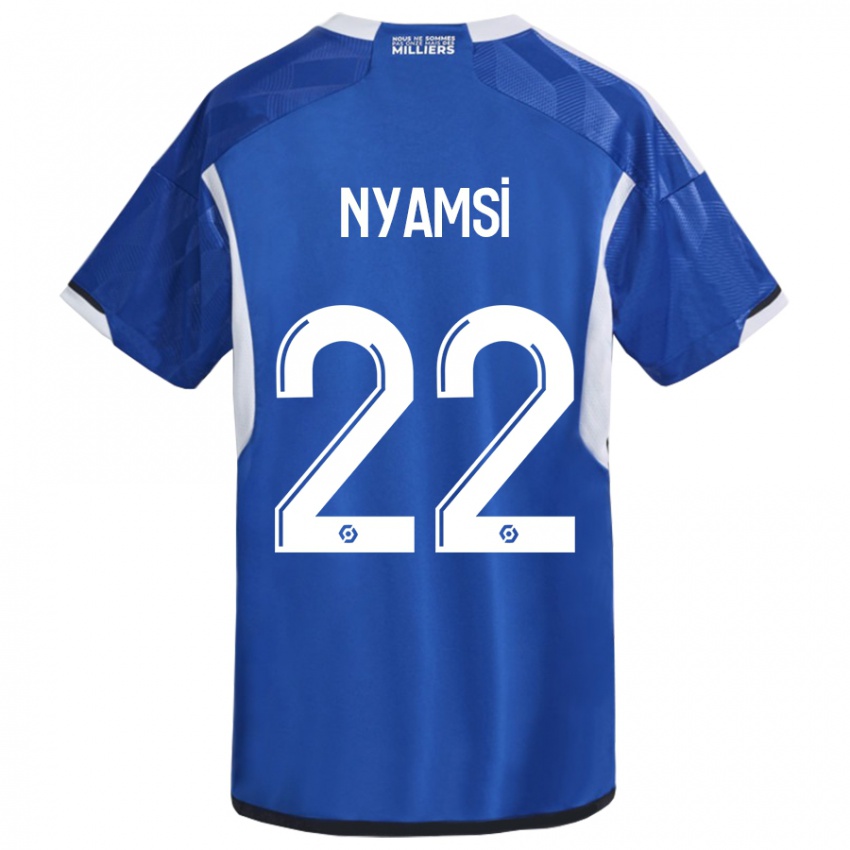 Mulher Camisola Gerzino Nyamsi #22 Azul Principal 2023/24 Camisa Brasil