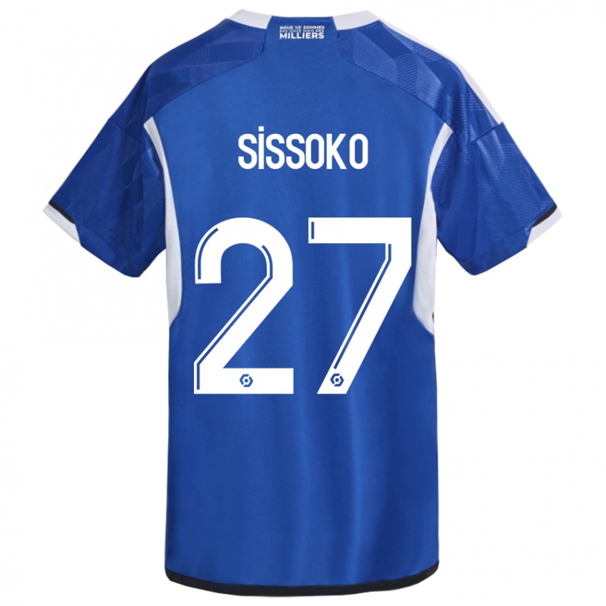 Mulher Camisola Ibrahima Sissoko #27 Azul Principal 2023/24 Camisa Brasil