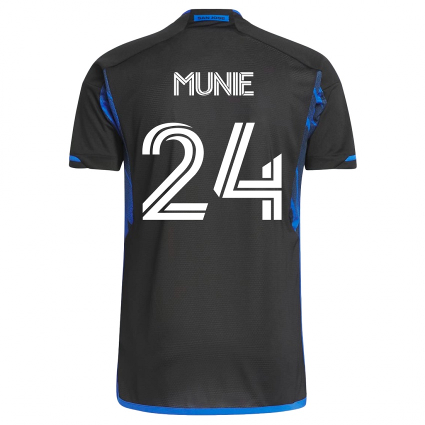 Mulher Camisola Daniel Munie #24 Azul Preto Principal 2023/24 Camisa Brasil