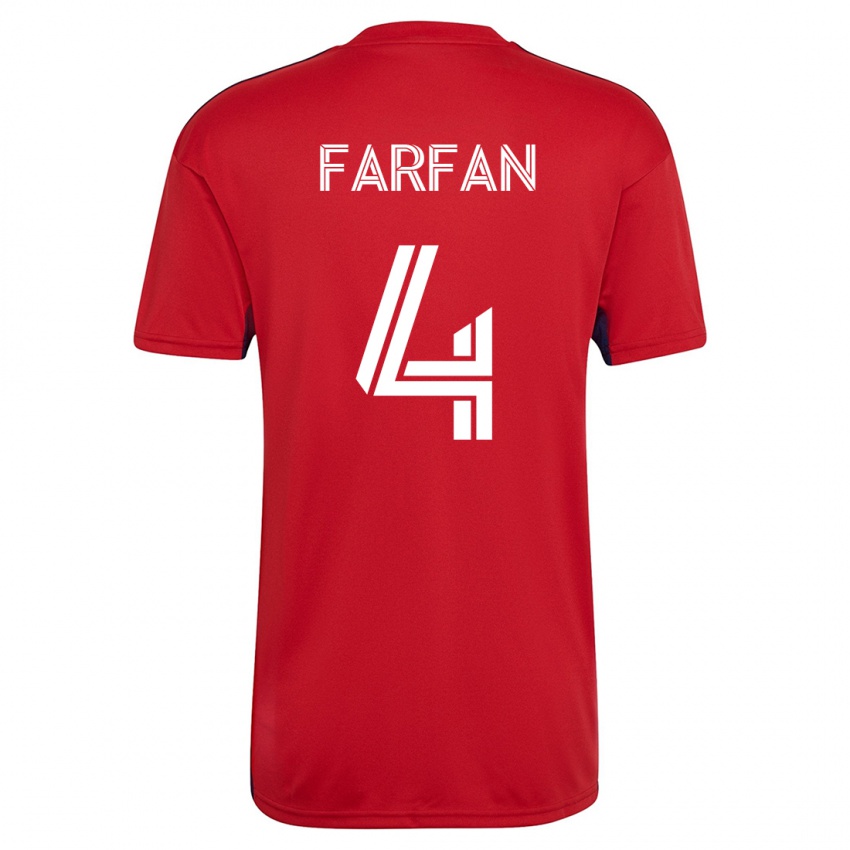 Mulher Camisola Marco Farfán #4 Vermelho Principal 2023/24 Camisa Brasil
