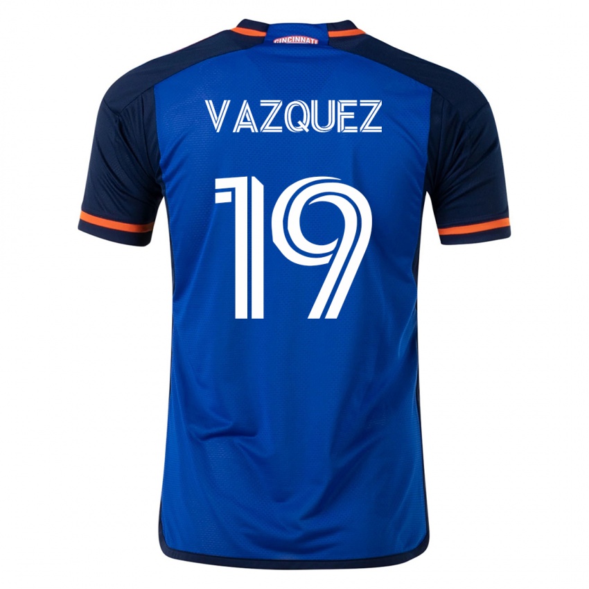 Mulher Camisola Brandon Vazquez #19 Azul Principal 2023/24 Camisa Brasil