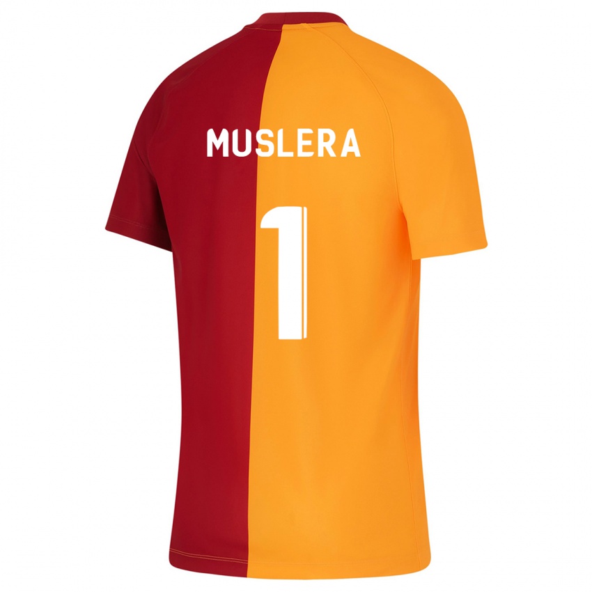 Mulher Camisola Fernando Muslera #1 Laranja Principal 2023/24 Camisa Brasil