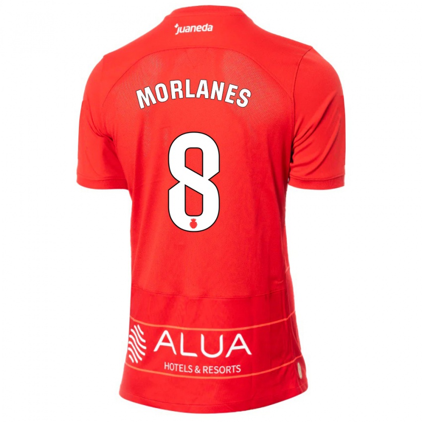 Mulher Camisola Manu Morlanes #8 Vermelho Principal 2023/24 Camisa Brasil