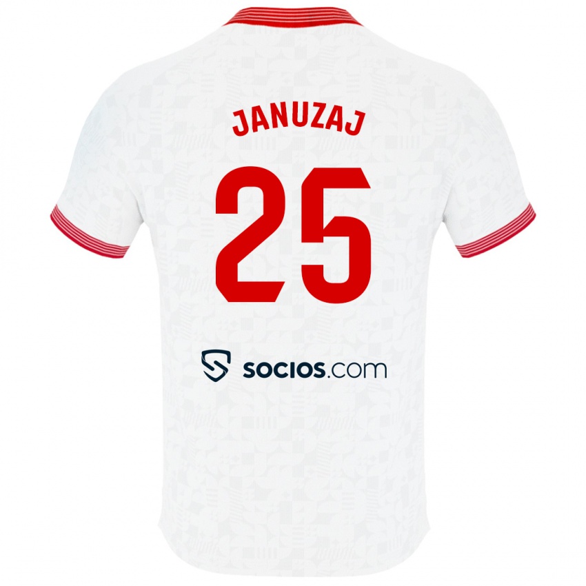 Mulher Camisola Adnan Januzaj #25 Branco Principal 2023/24 Camisa Brasil