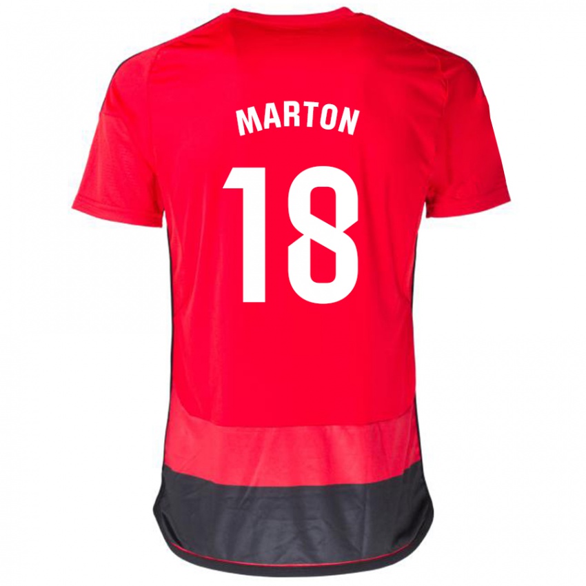 Mulher Camisola Javier Marton #18 Vermelho Preto Principal 2023/24 Camisa Brasil