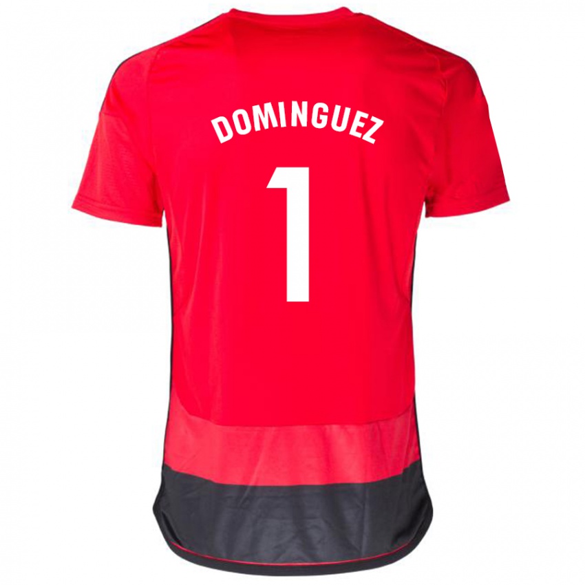 Mulher Camisola Iago Domínguez #1 Vermelho Preto Principal 2023/24 Camisa Brasil