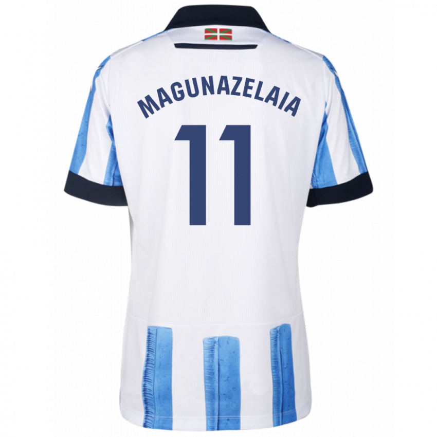 Mulher Camisola Jon Magunazelaia #11 Branco Azulado Principal 2023/24 Camisa Brasil
