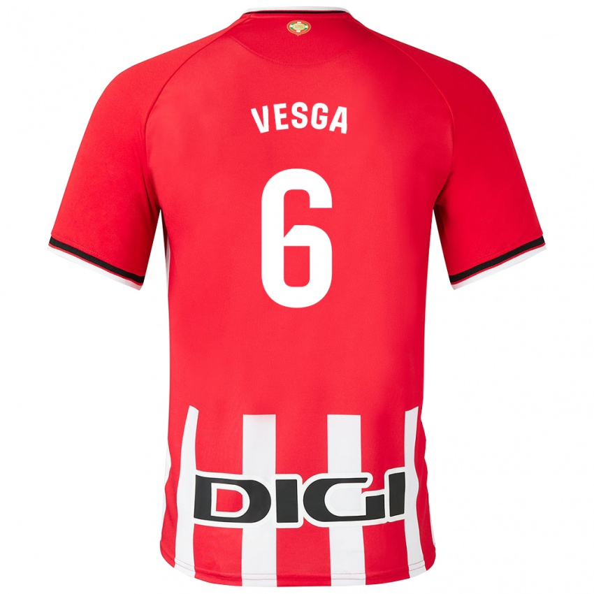 Mulher Camisola Mikel Vesga #6 Vermelho Principal 2023/24 Camisa Brasil