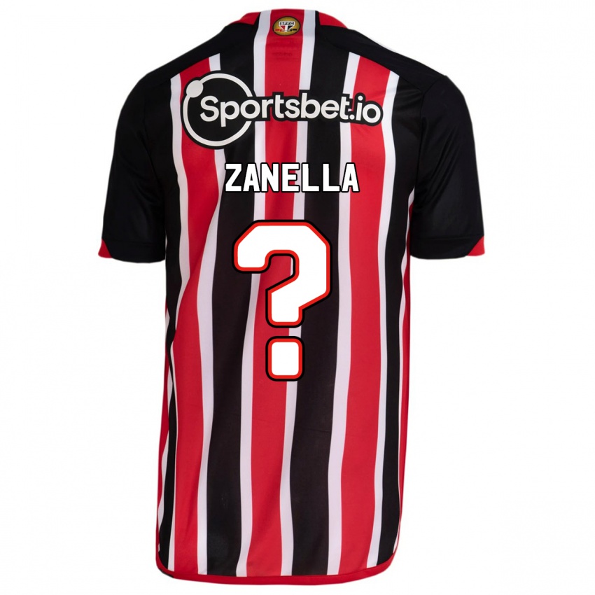 Mulher Camisola Matheus Zanella #0 Azul Vermelho Alternativa 2023/24 Camisa Brasil