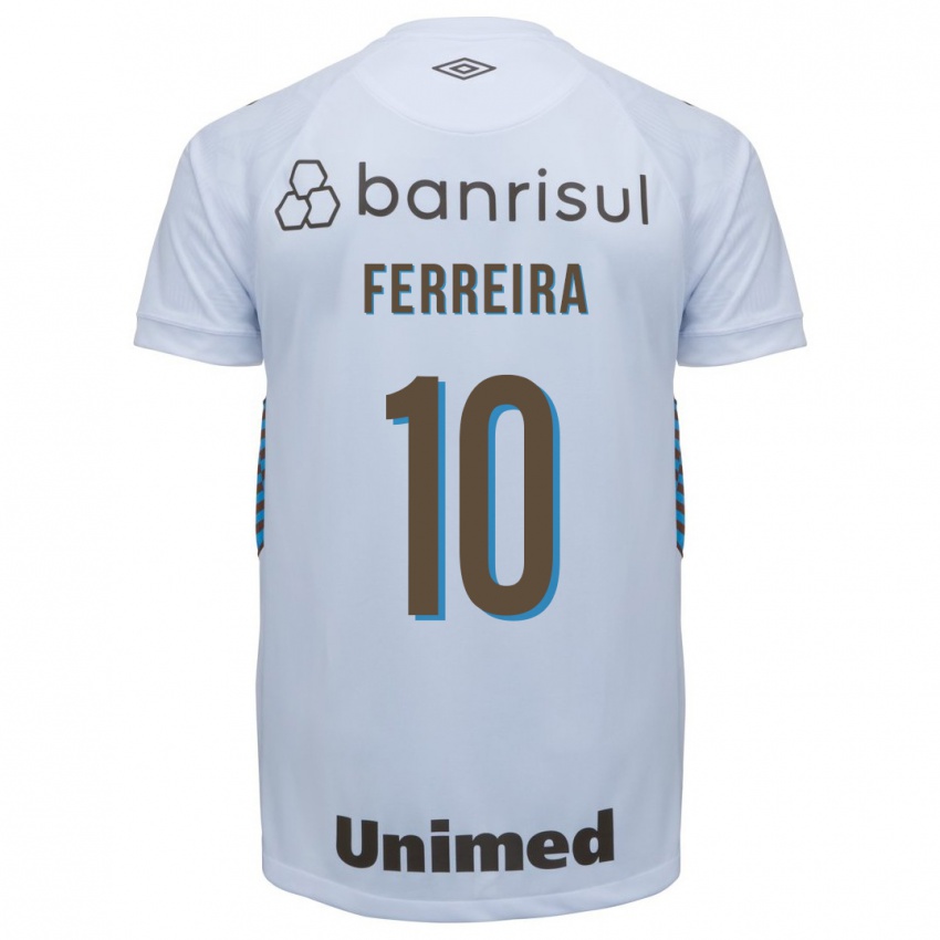 Mulher Camisola Ferreira #10 Branco Alternativa 2023/24 Camisa Brasil