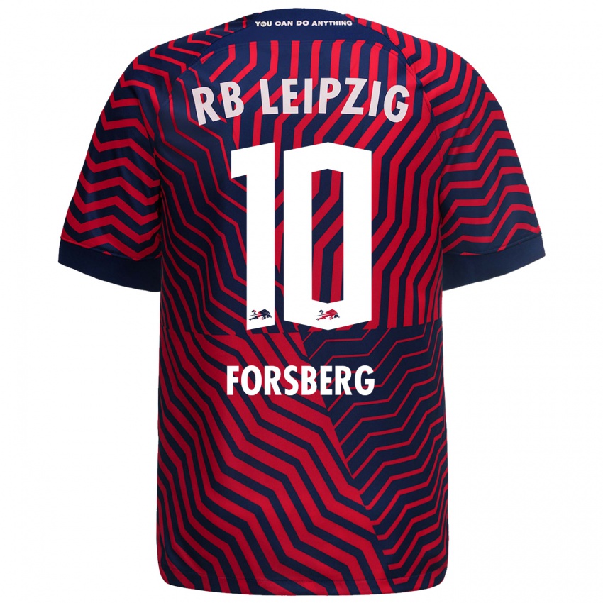 Mulher Camisola Emil Forsberg #10 Azul Vermelho Alternativa 2023/24 Camisa Brasil