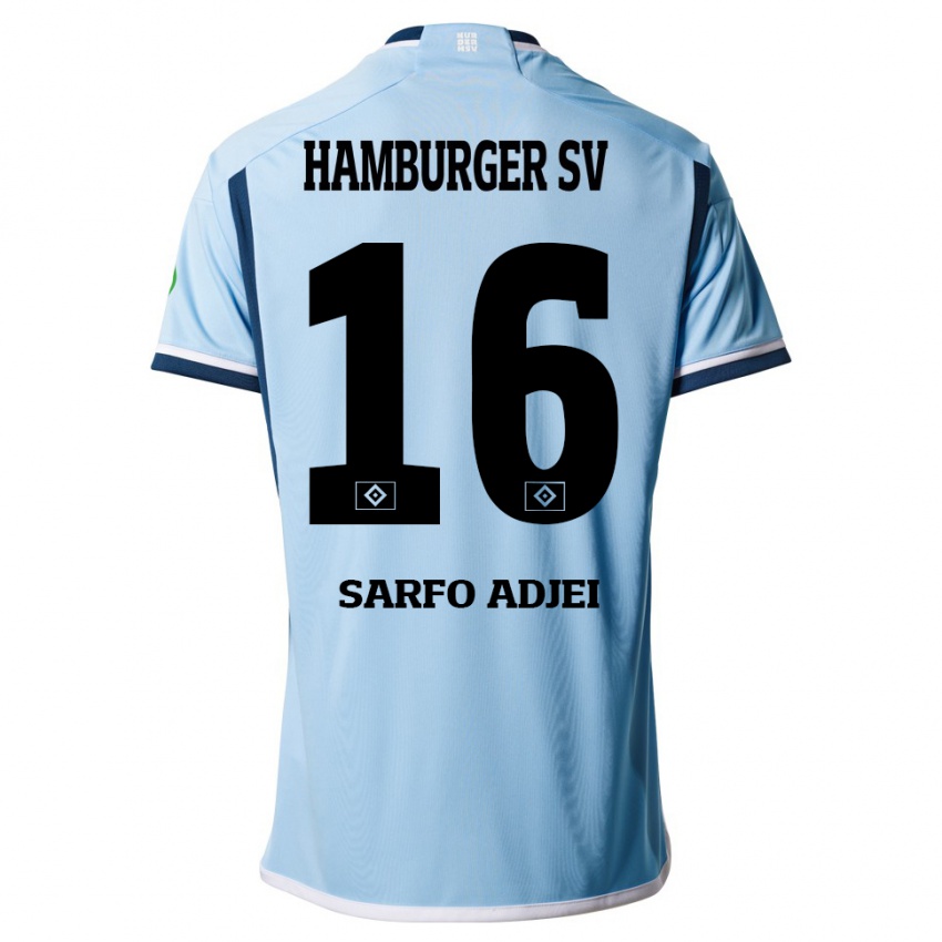 Mulher Camisola Maximilian Sarfo-Adjei #16 Azul Alternativa 2023/24 Camisa Brasil