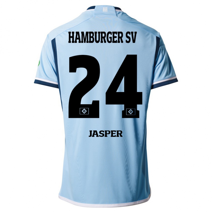 Mulher Camisola Jan-Lukas Jasper #24 Azul Alternativa 2023/24 Camisa Brasil