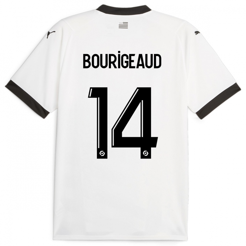 Mulher Camisola Benjamin Bourigeaud #14 Branco Alternativa 2023/24 Camisa Brasil