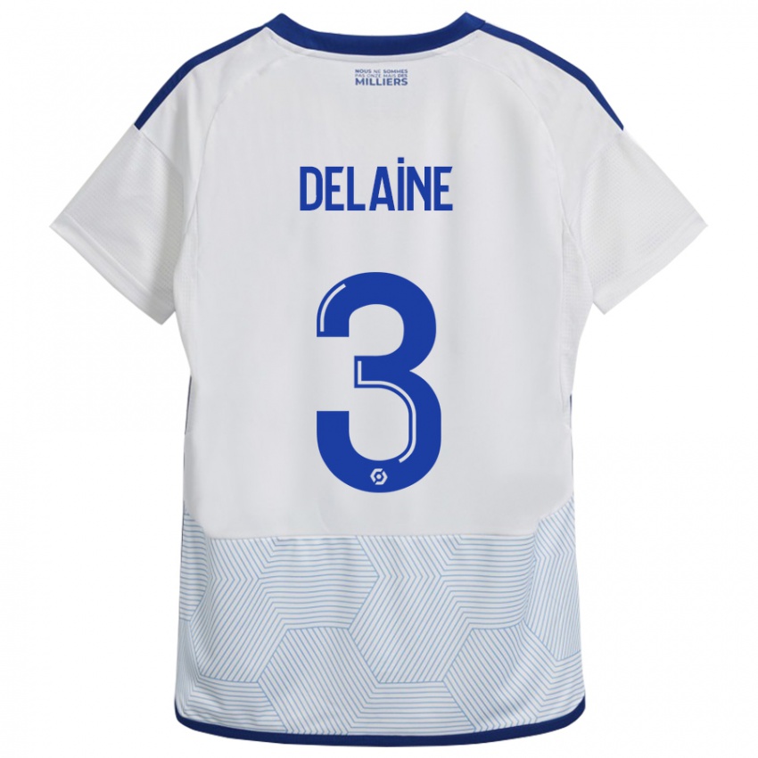 Mulher Camisola Thomas Delaine #3 Branco Alternativa 2023/24 Camisa Brasil