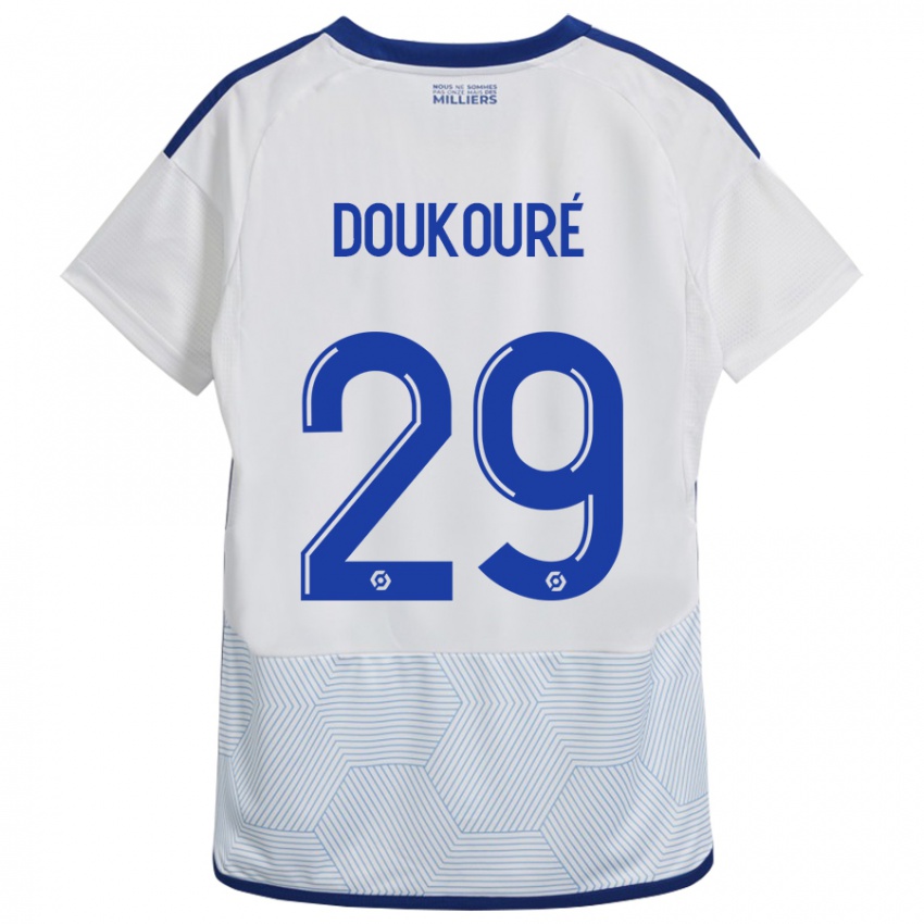 Mulher Camisola Ismaël Doukouré #29 Branco Alternativa 2023/24 Camisa Brasil