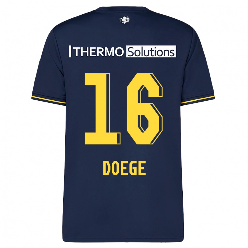 Mulher Camisola Leonie Doege #16 Marinha Alternativa 2023/24 Camisa Brasil