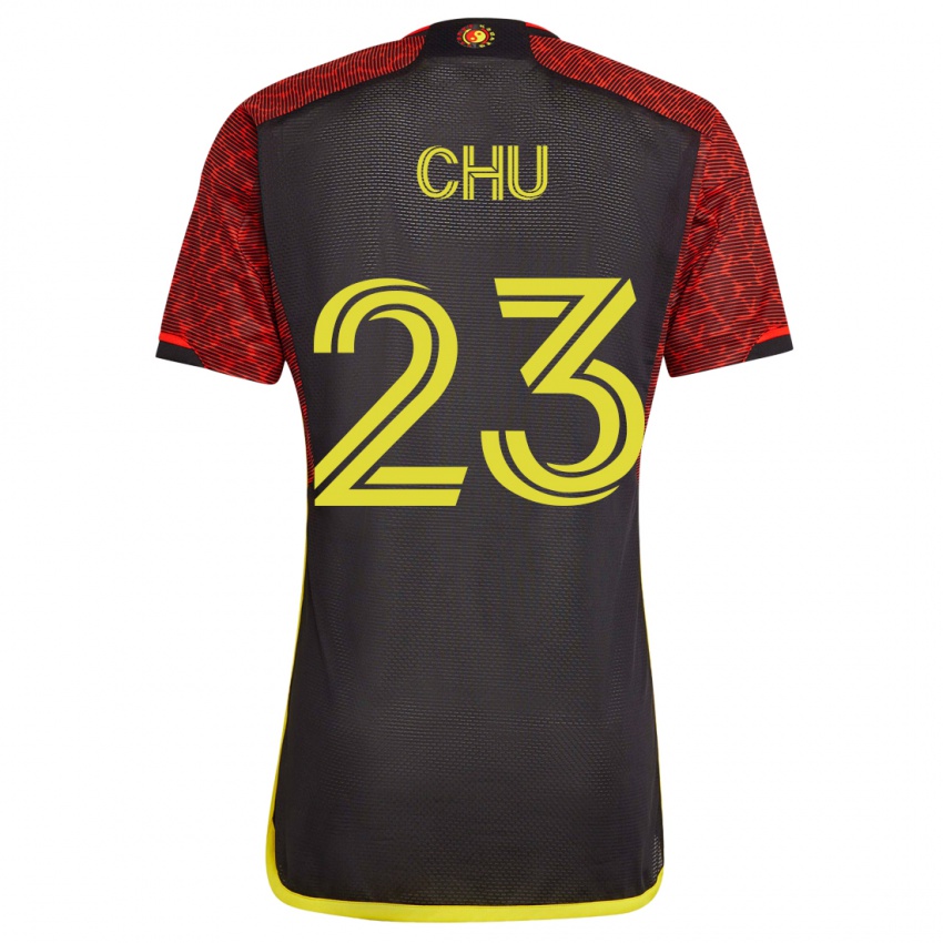 Mulher Camisola Leo Chu #23 Laranja Alternativa 2023/24 Camisa Brasil