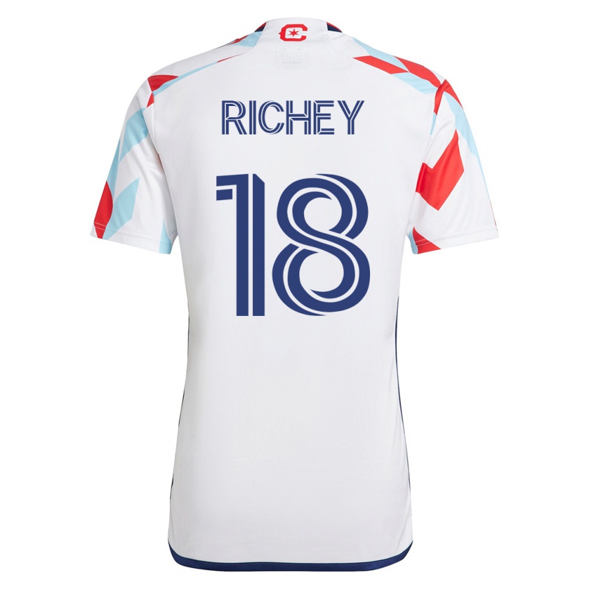 Mulher Camisola Spencer Richey #18 Branco Azul Alternativa 2023/24 Camisa Brasil