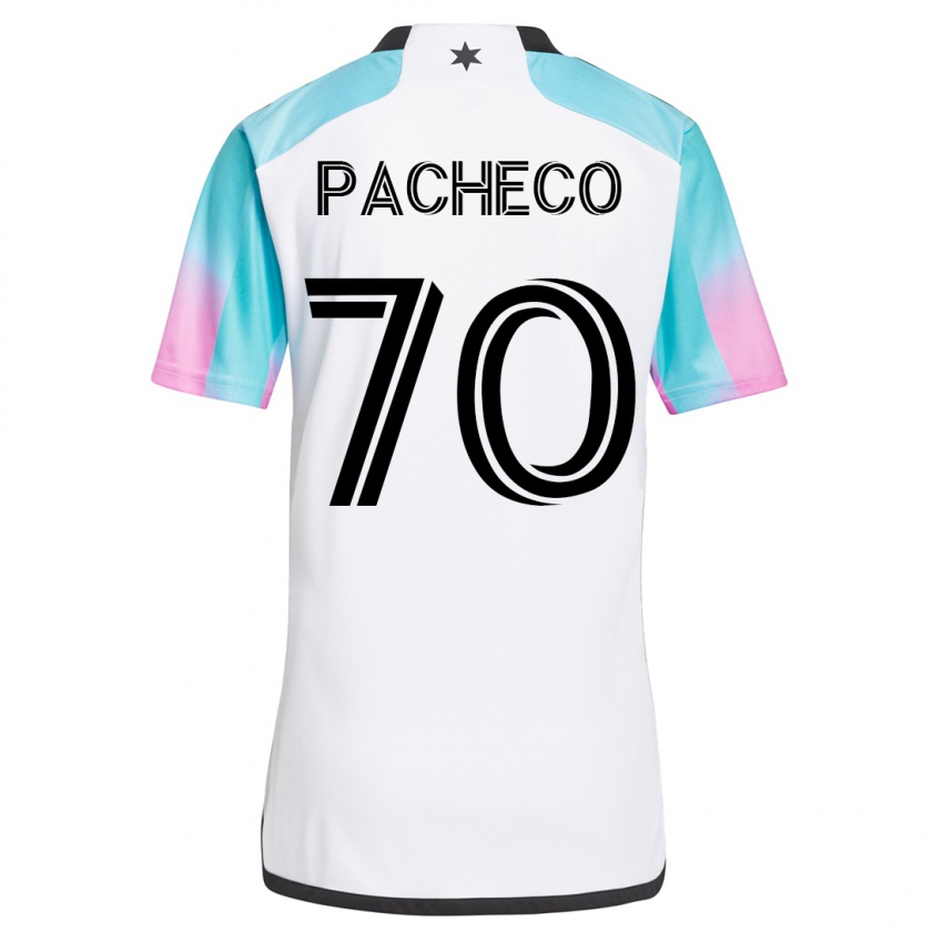 Mulher Camisola Diogo Pacheco #70 Branco Alternativa 2023/24 Camisa Brasil