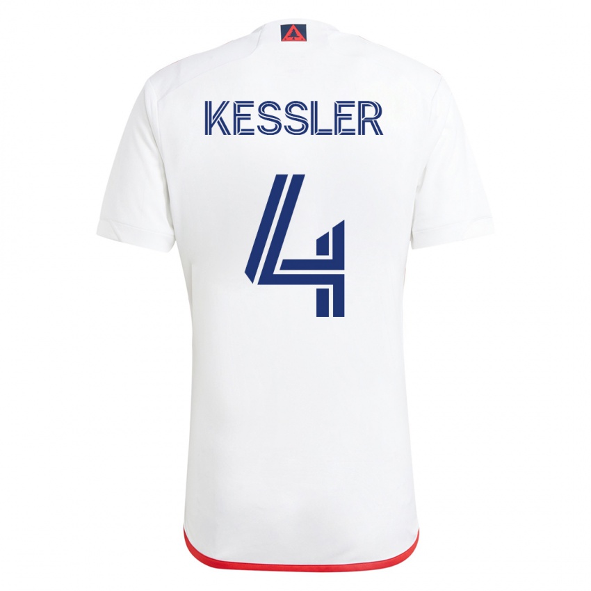 Mulher Camisola Henry Kessler #4 Branco Vermelho Alternativa 2023/24 Camisa Brasil