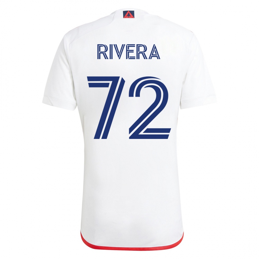 Mulher Camisola Damián Rivera #72 Branco Vermelho Alternativa 2023/24 Camisa Brasil