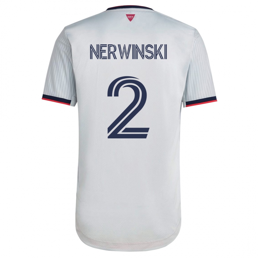 Mulher Camisola Jake Nerwinski #2 Branco Alternativa 2023/24 Camisa Brasil
