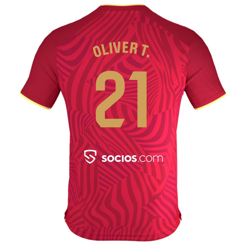 Mulher Camisola Oliver Torres #21 Vermelho Alternativa 2023/24 Camisa Brasil