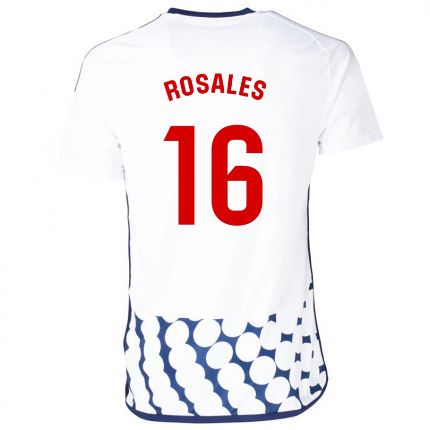 Mulher Camisola Diego Rosales #16 Branco Alternativa 2023/24 Camisa Brasil