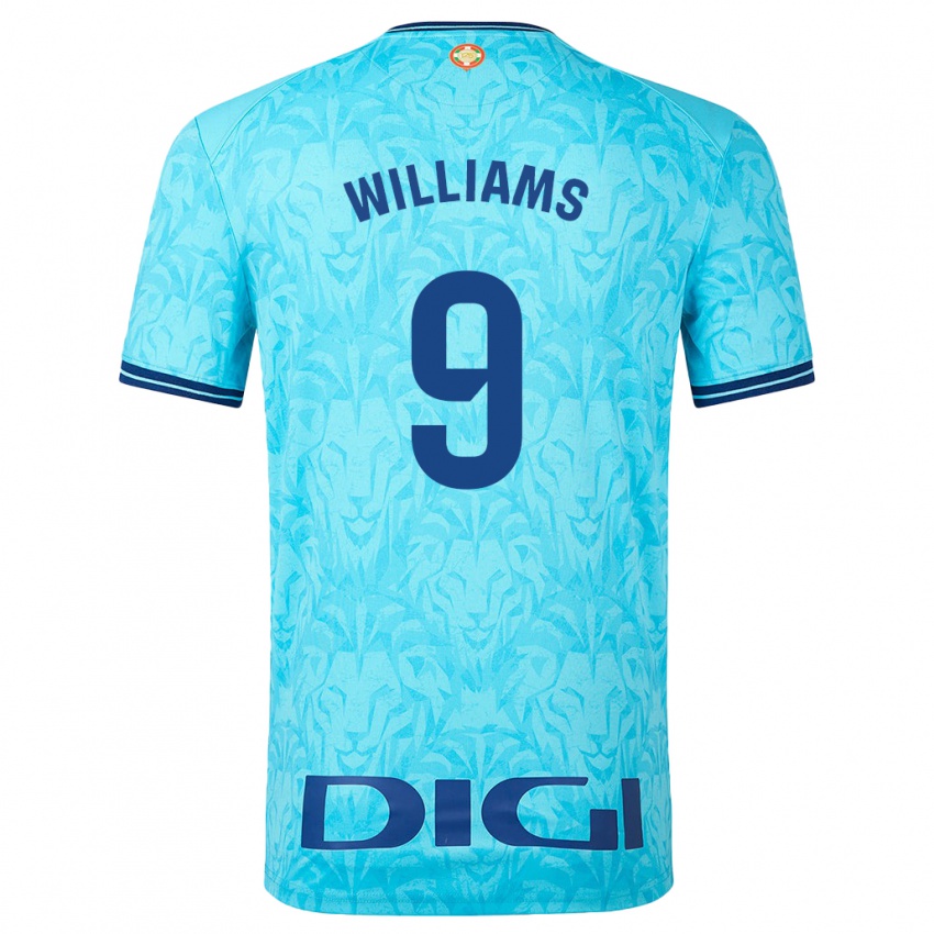 Mulher Camisola Inaki Williams #9 Céu Azul Alternativa 2023/24 Camisa Brasil
