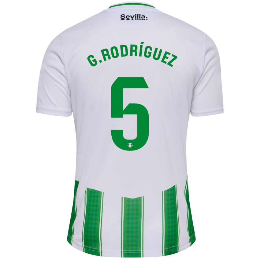 Criança Camisola Guido Rodríguez #5 Branco Principal 2023/24 Camisa Brasil