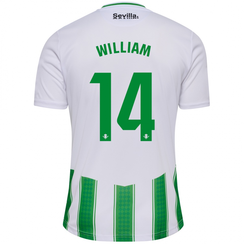 Criança Camisola William Carvalho #14 Branco Principal 2023/24 Camisa Brasil