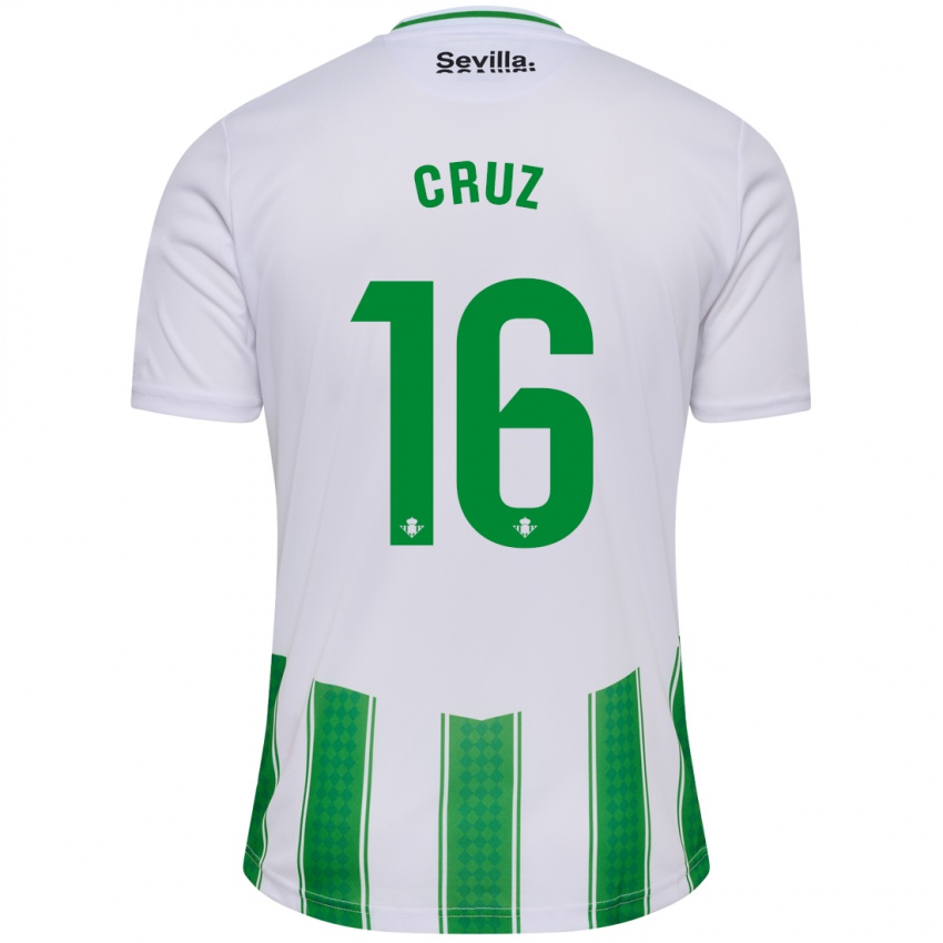 Criança Camisola Juan Cruz #16 Branco Principal 2023/24 Camisa Brasil