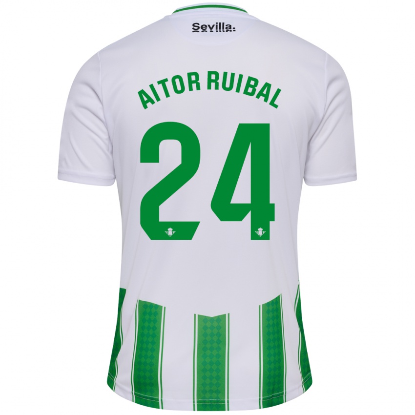 Criança Camisola Aitor Ruibal #24 Branco Principal 2023/24 Camisa Brasil