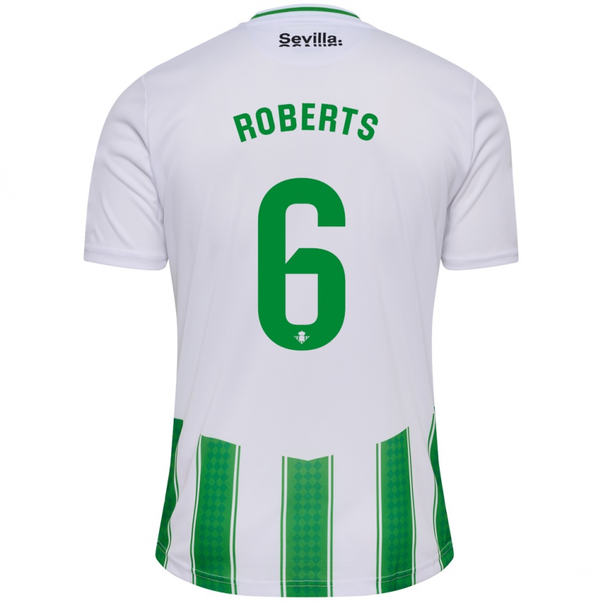 Criança Camisola Rhiannon Roberts #6 Branco Principal 2023/24 Camisa Brasil