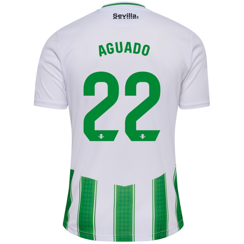 Criança Camisola Julia Aguado Fernández #22 Branco Principal 2023/24 Camisa Brasil