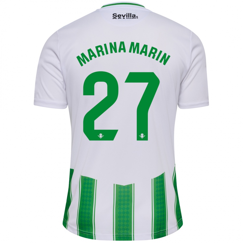 Criança Camisola Marina Marín #27 Branco Principal 2023/24 Camisa Brasil