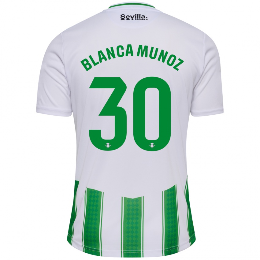 Criança Camisola Blanca Muñoz #30 Branco Principal 2023/24 Camisa Brasil