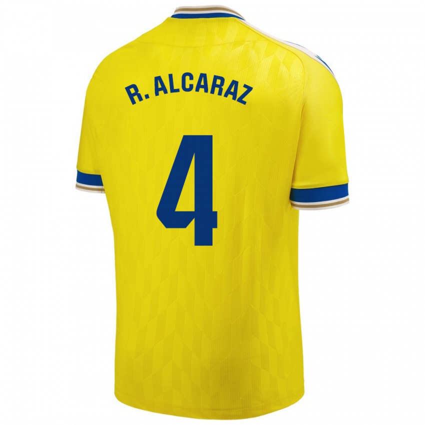 Criança Camisola Rubén Alcaraz #4 Amarelo Principal 2023/24 Camisa Brasil