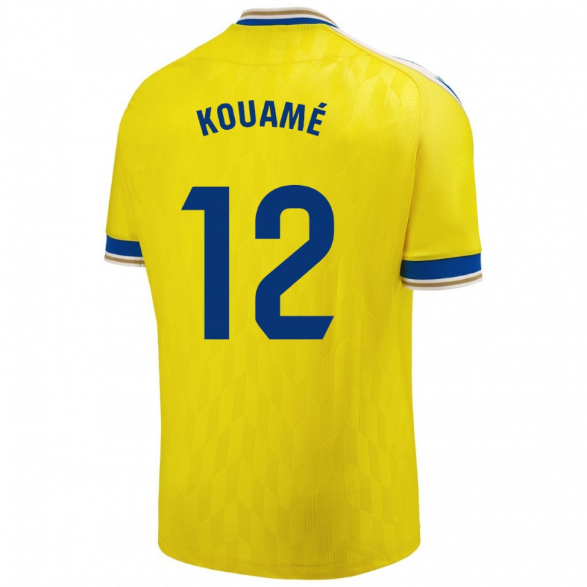 Criança Camisola Rominigue Kouamé #12 Amarelo Principal 2023/24 Camisa Brasil