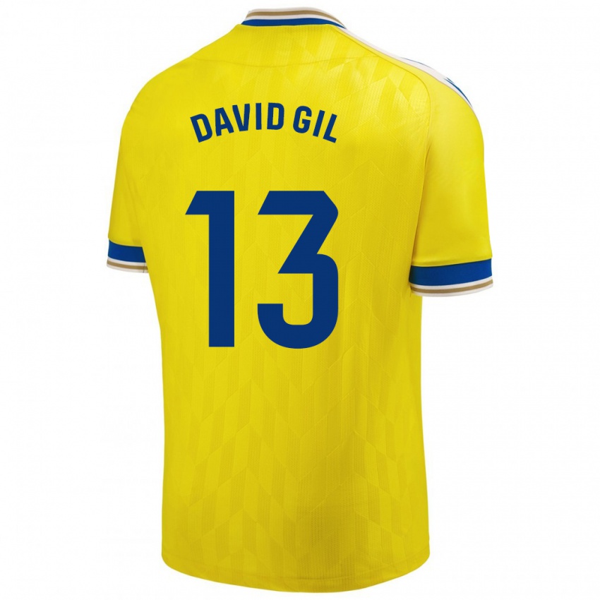 Criança Camisola David Gil #13 Amarelo Principal 2023/24 Camisa Brasil