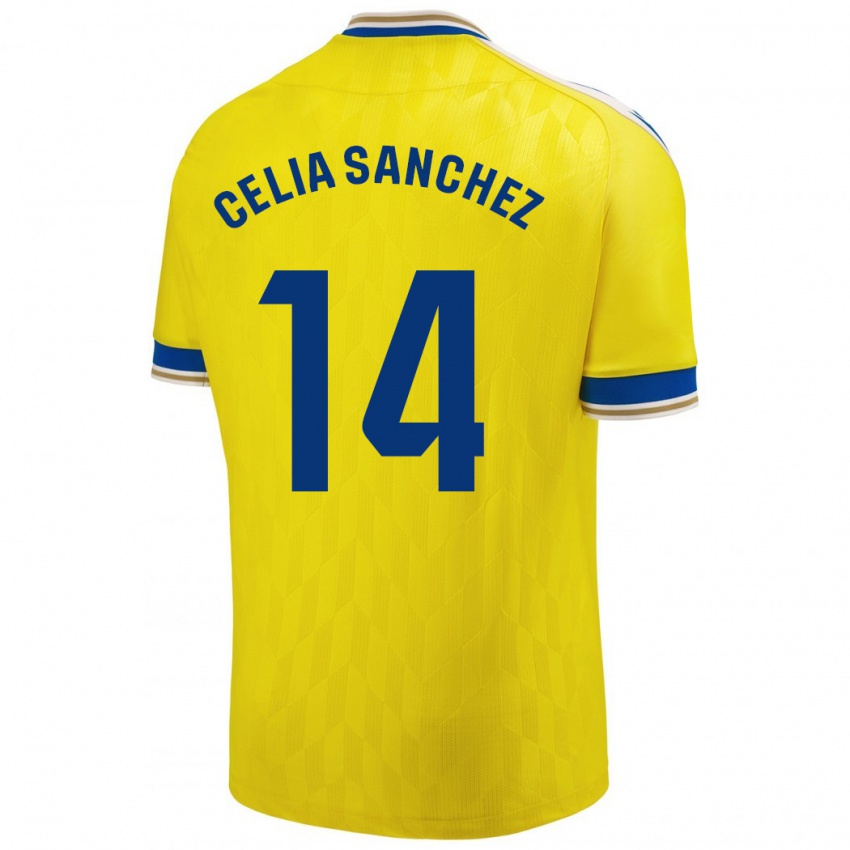 Criança Camisola Celia Sánchez García #14 Amarelo Principal 2023/24 Camisa Brasil