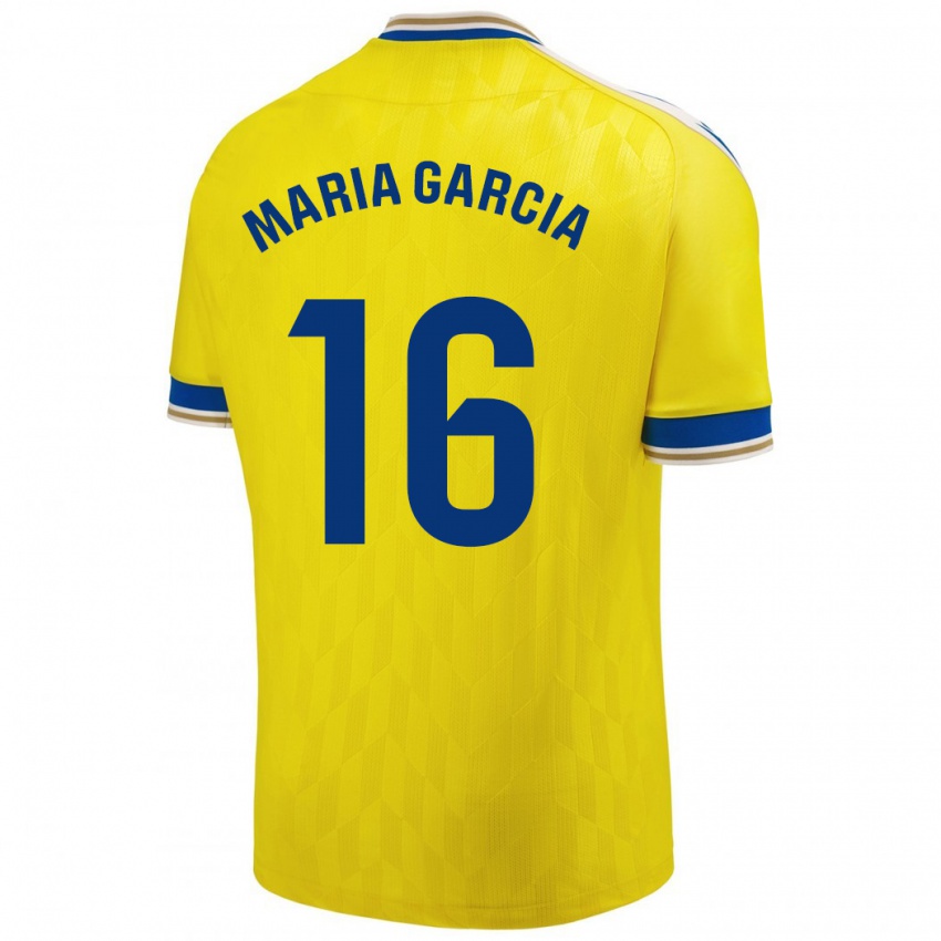 Criança Camisola Maria García Fernández #16 Amarelo Principal 2023/24 Camisa Brasil