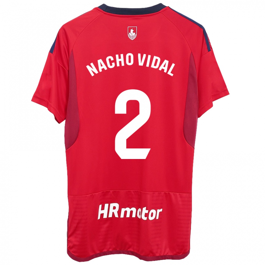 Criança Camisola Nacho Vidal #2 Vermelho Principal 2023/24 Camisa Brasil