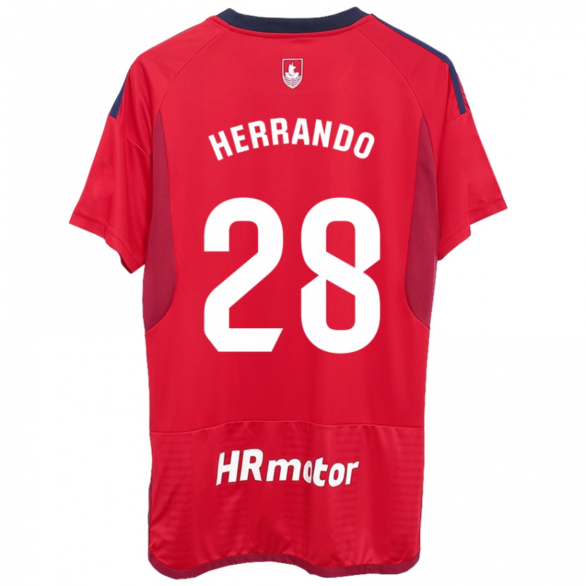 Criança Camisola Jorge Herrando #28 Vermelho Principal 2023/24 Camisa Brasil